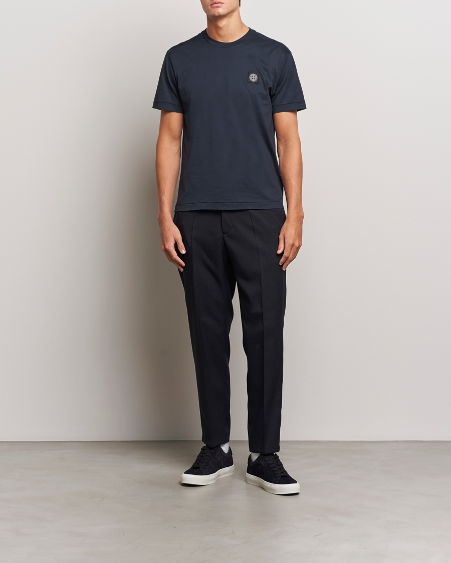 Homme | T-shirts | Stone Island | Garment Dyed Jersey T-Shirt Navy Blue