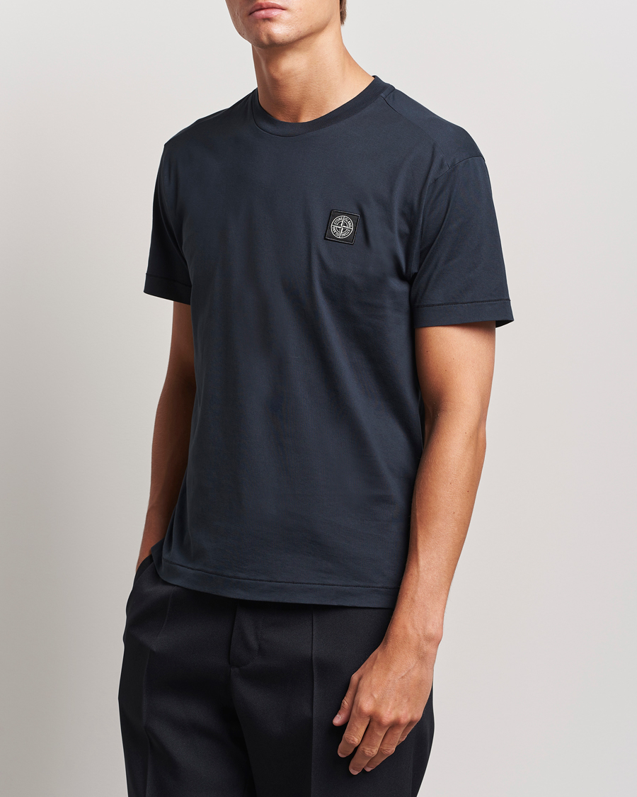Homme | T-shirts | Stone Island | Garment Dyed Jersey T-Shirt Navy Blue
