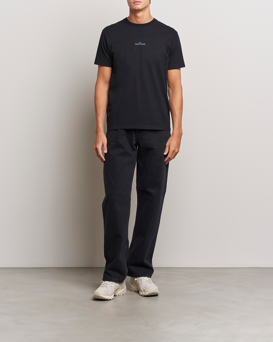 Homme | T-shirts | Stone Island | Garment Dyed Jersey Logo T-Shirt Black