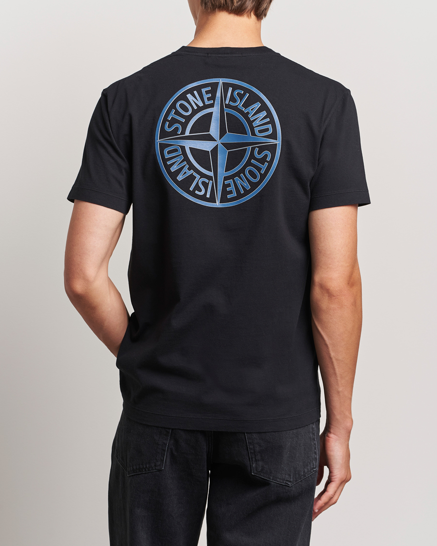 Homme | T-shirts | Stone Island | Garment Dyed Jersey Logo T-Shirt Black