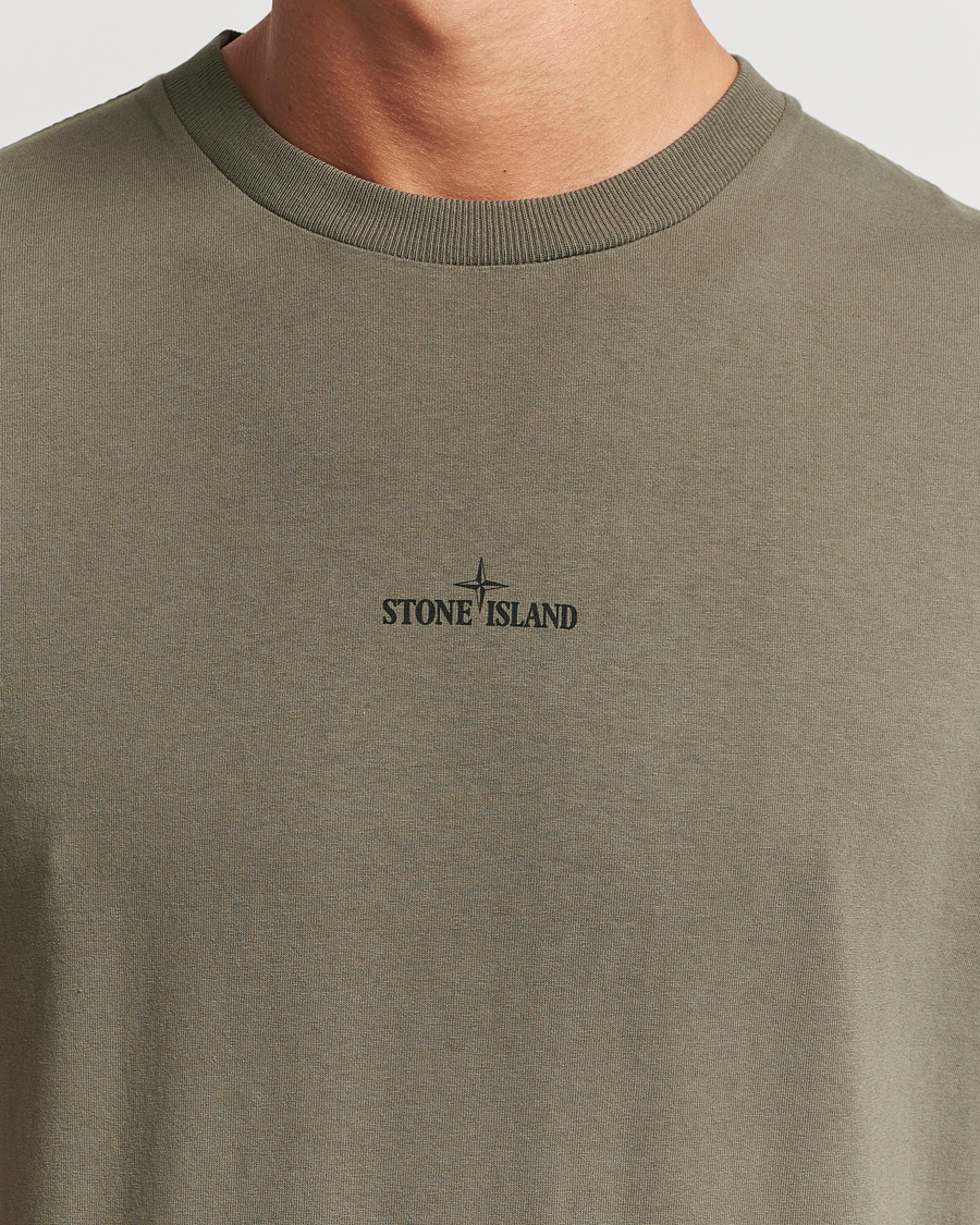 Homme | T-shirts | Stone Island | Garment Dyed Jersey Logo T-Shirt Walnut