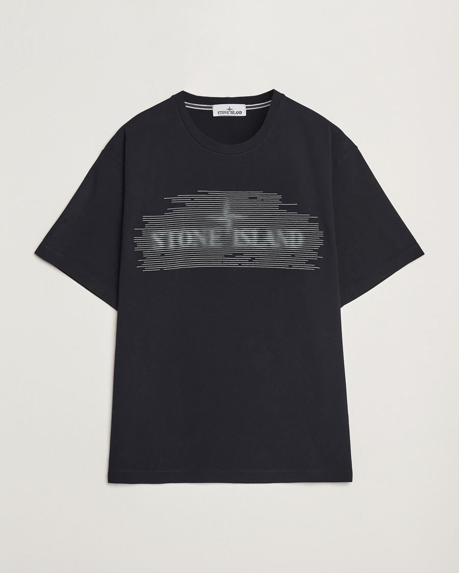 Homme | T-shirts | Stone Island | Garment Dyed Embroidery Logo T-Shirt Black