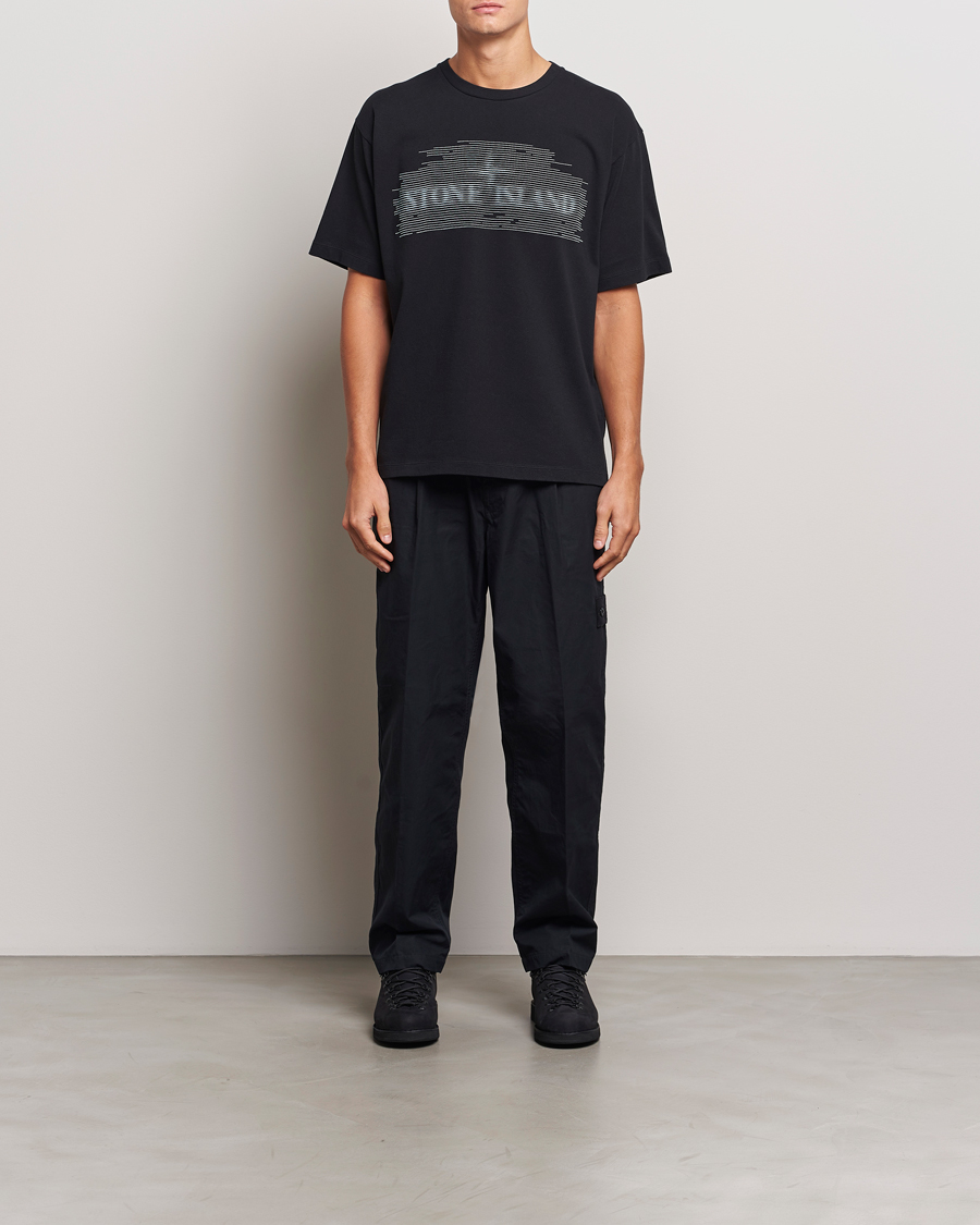 Homme | T-shirts | Stone Island | Garment Dyed Embroidery Logo T-Shirt Black