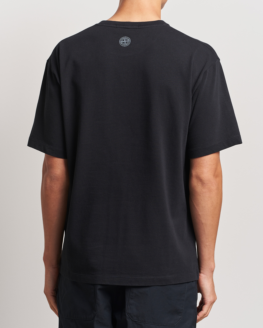 Homme | T-shirts | Stone Island | Garment Dyed Embroidery Logo T-Shirt Black