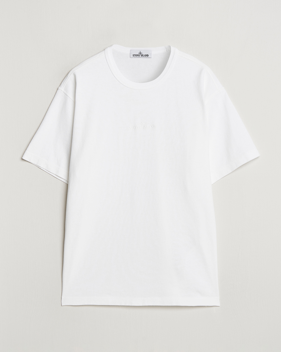 Homme | T-shirts | Stone Island | Old Dyed Cotton Logo T-Shirt White