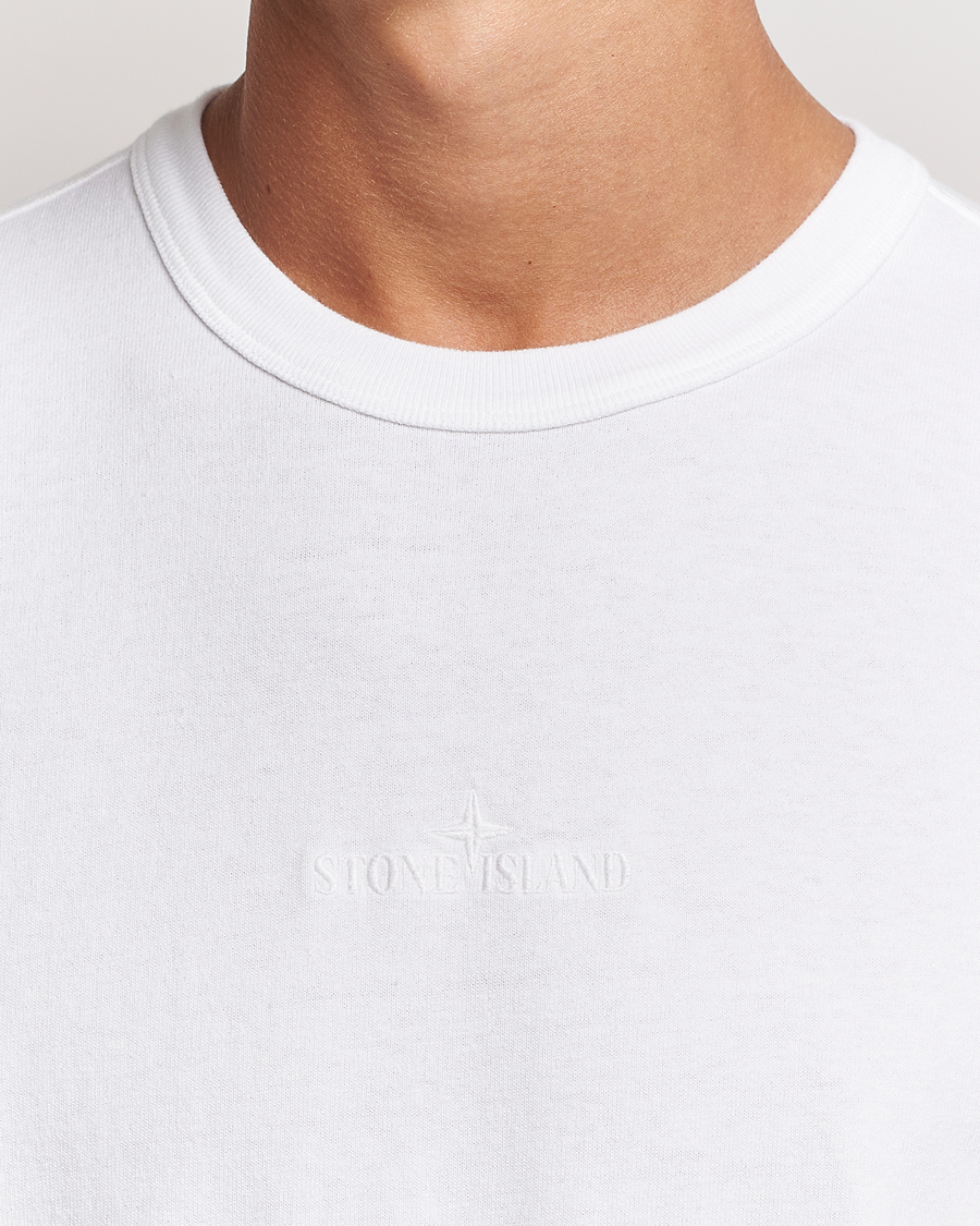 Homme | T-shirts | Stone Island | Old Dyed Cotton Logo T-Shirt White