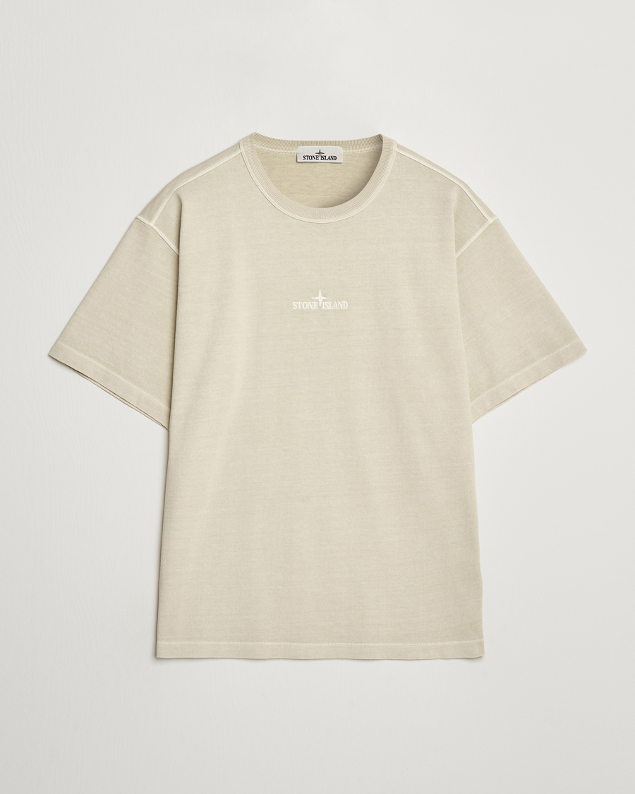 Homme | T-shirts | Stone Island | Old Dyed Cotton Logo T-Shirt Plaster