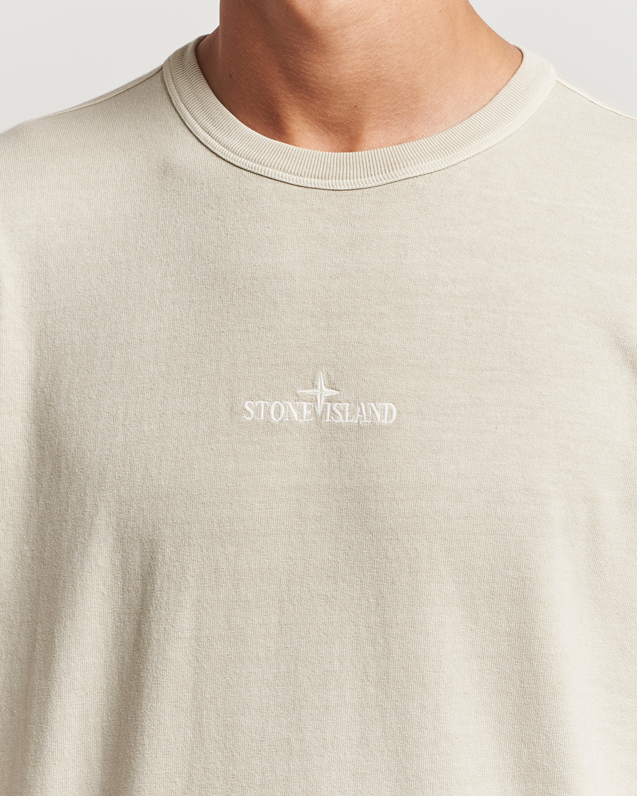 Homme | T-shirts | Stone Island | Old Dyed Cotton Logo T-Shirt Plaster