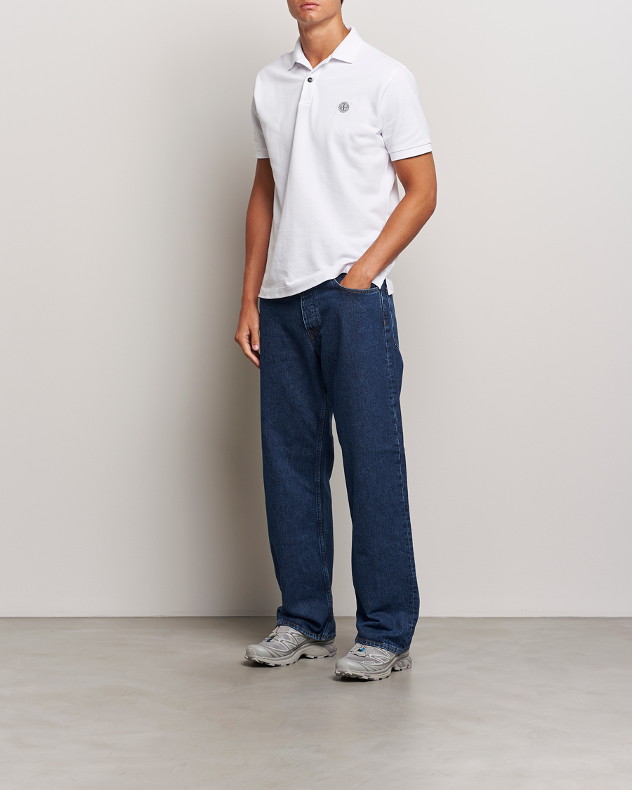 Homme | Polos | Stone Island | Cotton Pique Polo White