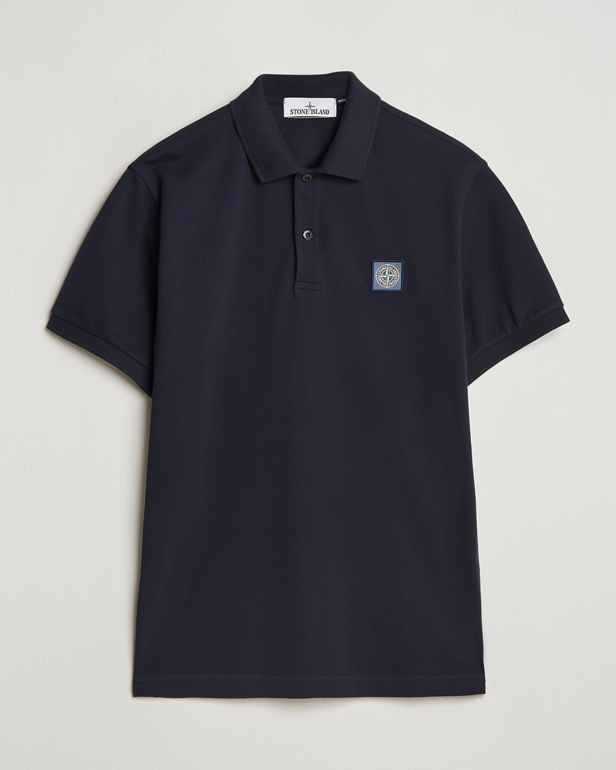 Homme | Polos | Stone Island | Cotton Pique Polo Navy Blue