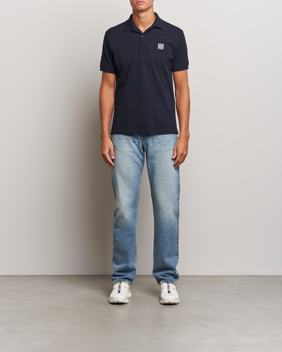 Homme | Polos | Stone Island | Cotton Pique Polo Navy Blue