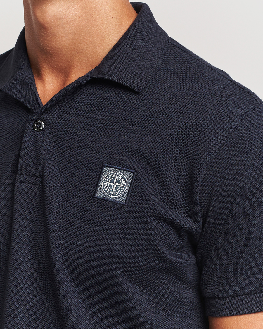 Homme | Polos | Stone Island | Cotton Pique Polo Navy Blue