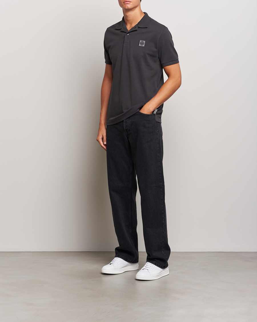 Homme | Polos | Stone Island | Cotton Pique Polo Lead Grey