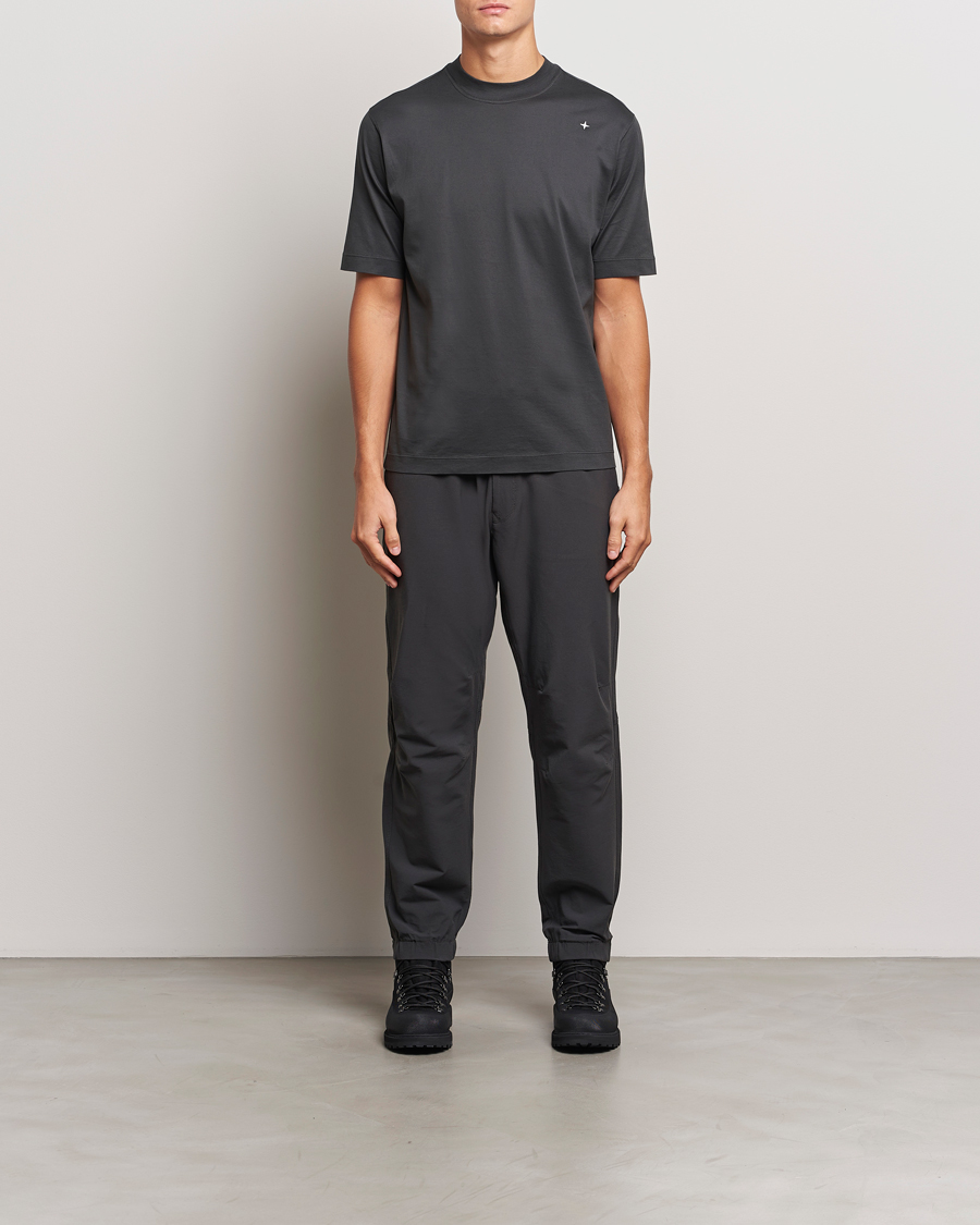 Homme | T-shirts | Stone Island | Stellina Mercerized Cotton T-Shirt Lead Grey
