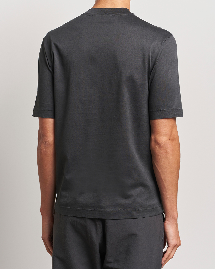 Homme | T-shirts | Stone Island | Stellina Mercerized Cotton T-Shirt Lead Grey