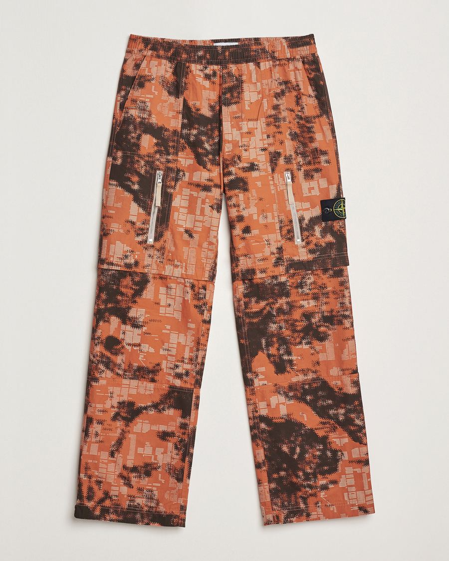 Homme | Pantalons | Stone Island | Brused Cotton Canvas Camo Cargo Pants Orange