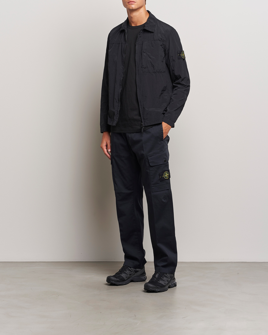 Homme | Pantalons | Stone Island | Cotton Satin Cargo Pants Navy Blue