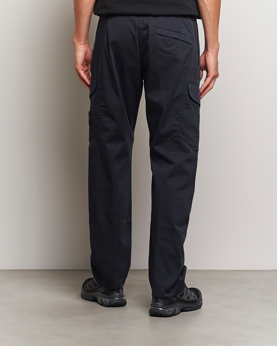 Homme | Pantalons | Stone Island | Cotton Satin Cargo Pants Navy Blue