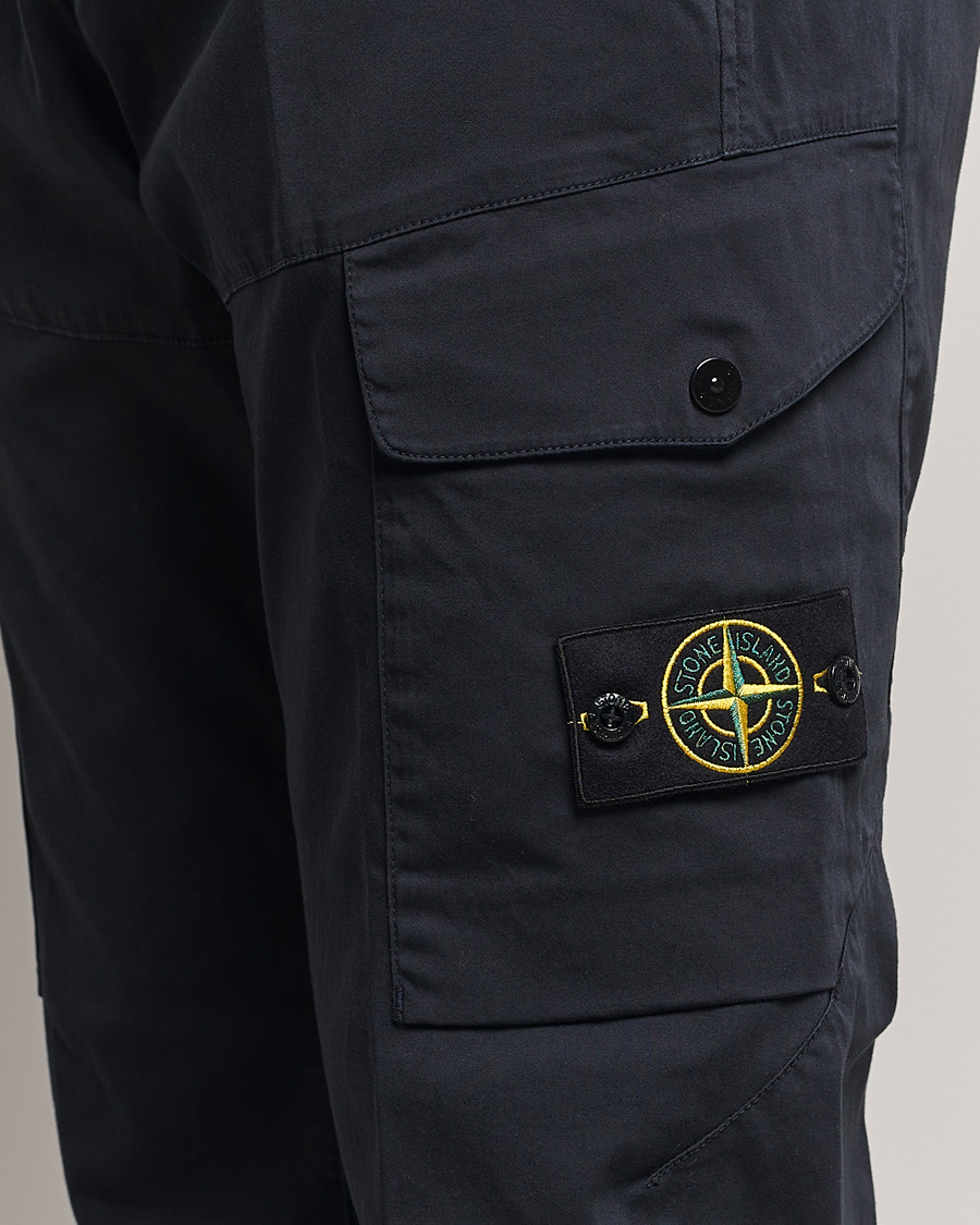 Homme | Pantalons | Stone Island | Cotton Satin Cargo Pants Navy Blue