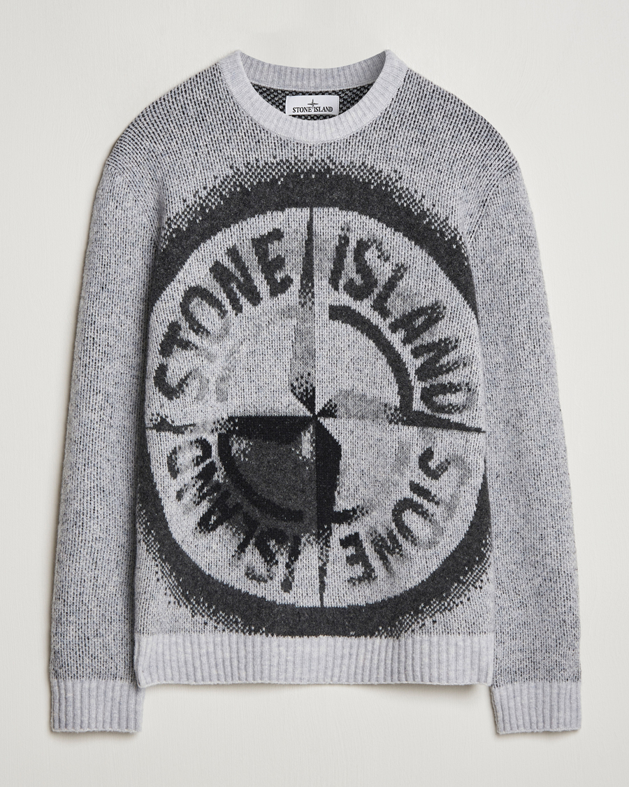 Homme | Pulls Et Tricots | Stone Island | Jacquard Knitted Wool Crew Neck Grey