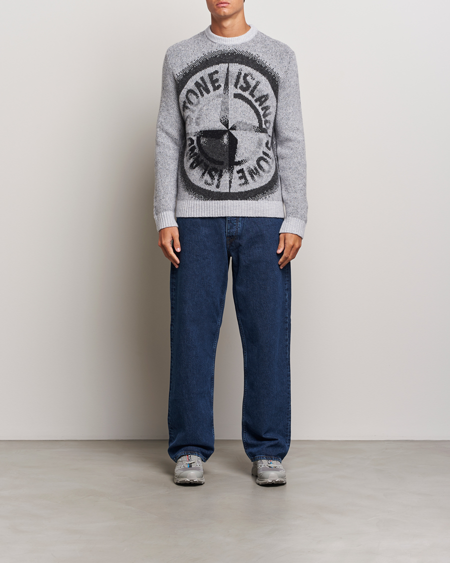 Homme | Pulls Et Tricots | Stone Island | Jacquard Knitted Wool Crew Neck Grey