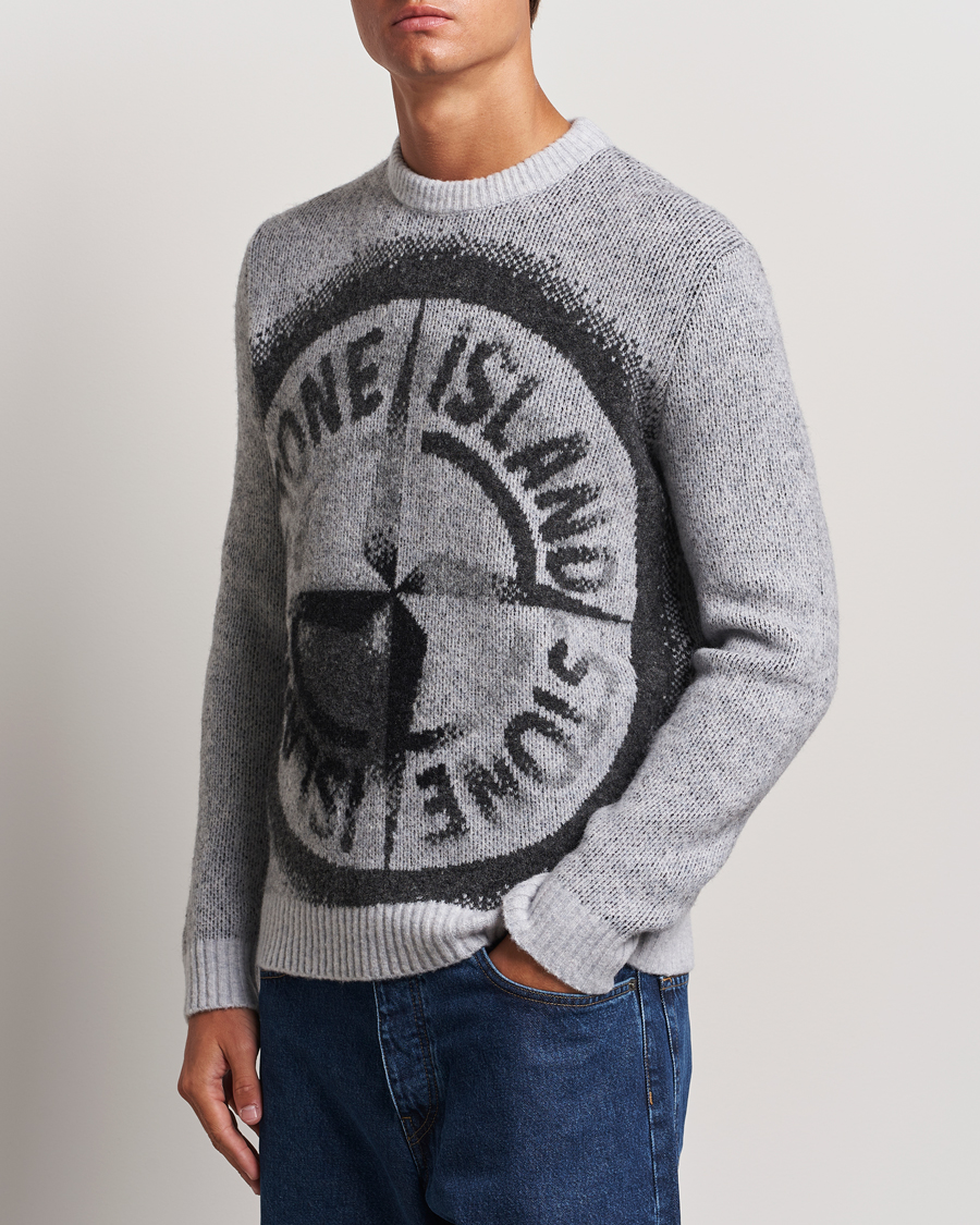 Homme | Pulls Et Tricots | Stone Island | Jacquard Knitted Wool Crew Neck Grey