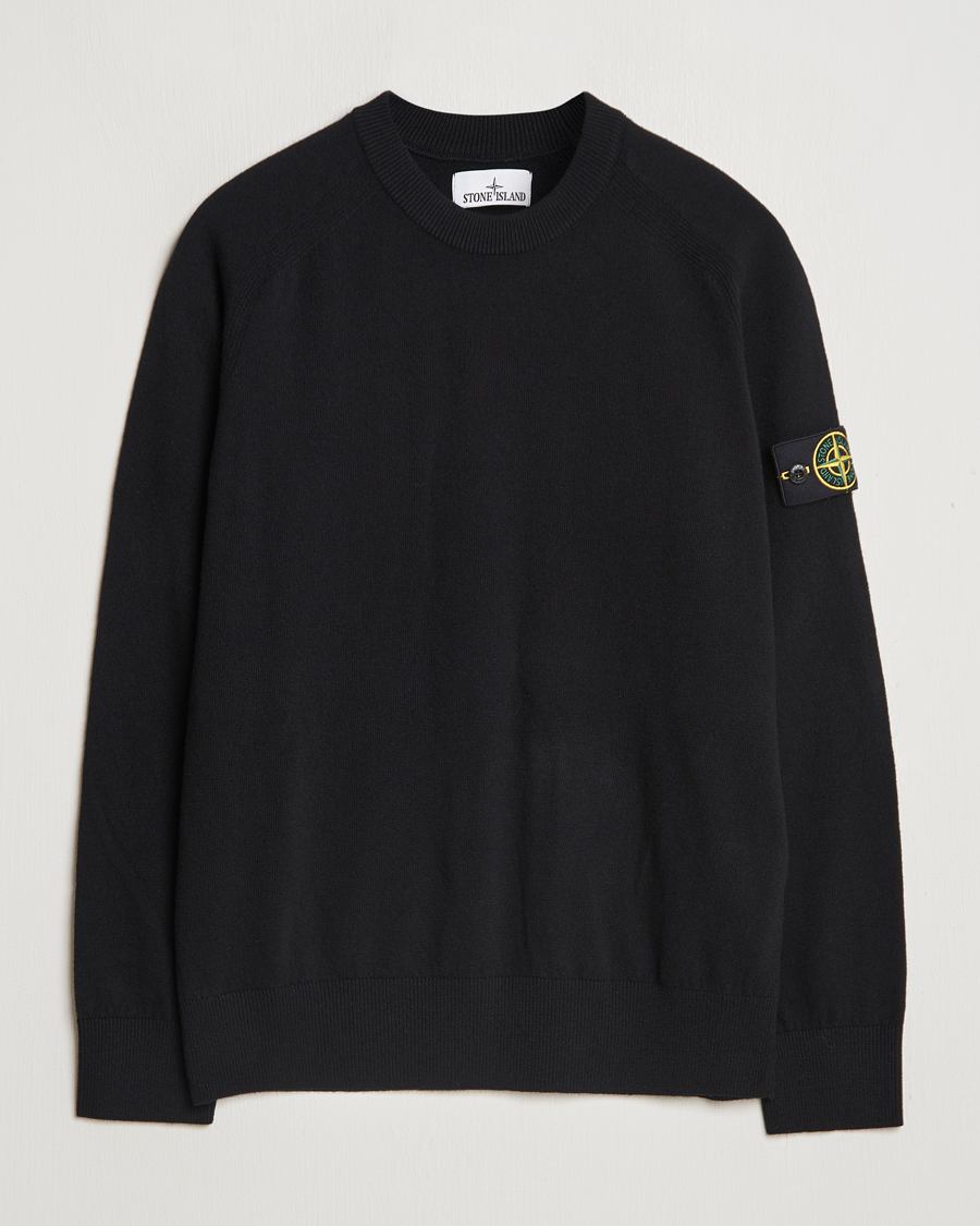 Homme | Pulls Et Tricots | Stone Island | Cardigan Knit Geelong Wool Crew Neck Black