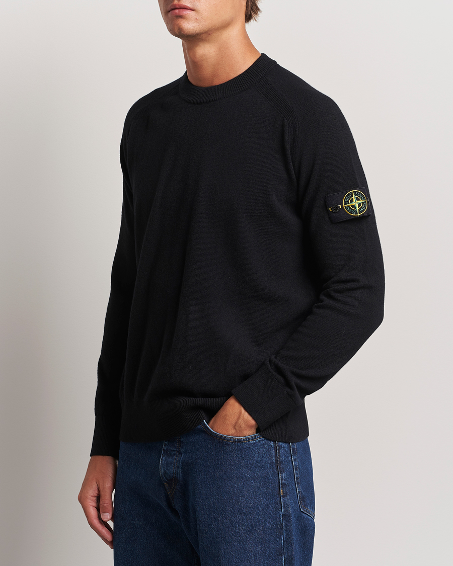 Homme | Pulls Et Tricots | Stone Island | Cardigan Knit Geelong Wool Crew Neck Black