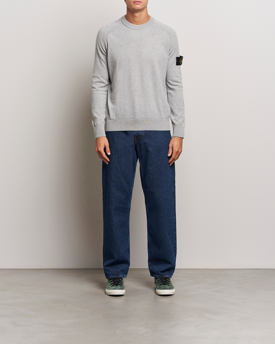 Homme | Pulls Et Tricots | Stone Island | Cardigan Knit Geelong Wool Crew Neck Melange Grey