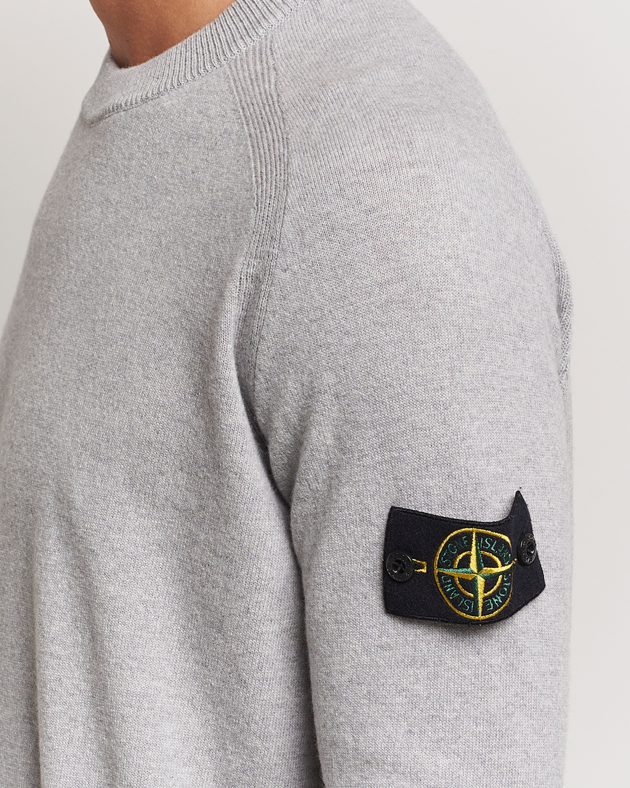 Homme | Pulls Et Tricots | Stone Island | Cardigan Knit Geelong Wool Crew Neck Melange Grey