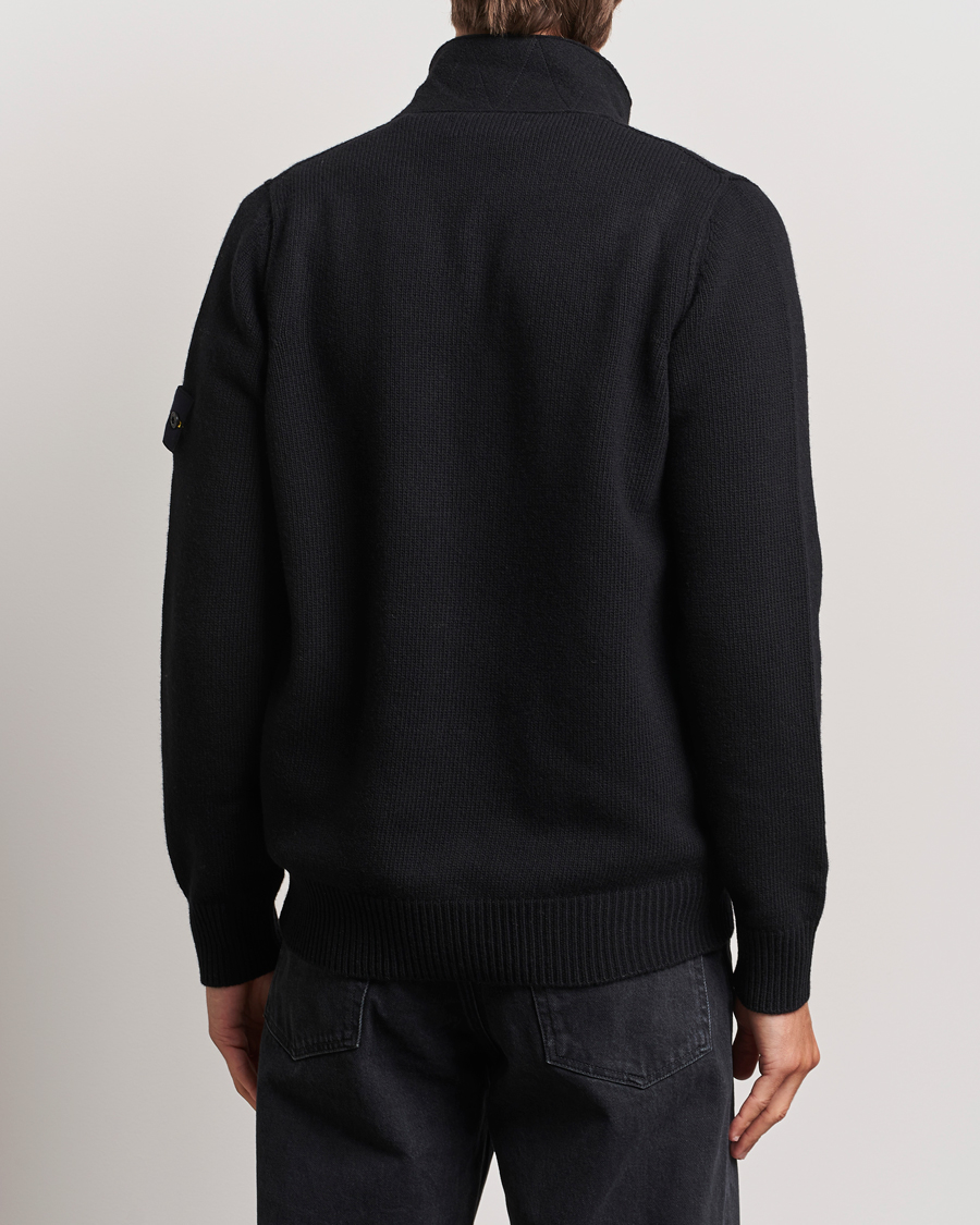 Homme | Pulls Et Tricots | Stone Island | Knitted Lambswool Zip Cardigan Black