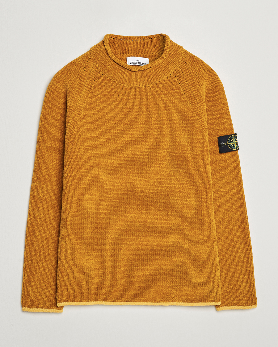 Homme | Pulls Et Tricots | Stone Island | Cotton Chenille Mock Neck Mustard