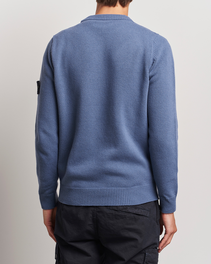 Homme | Pulls Et Tricots | Stone Island | Knitted Lambwool Sweater Mid Blue