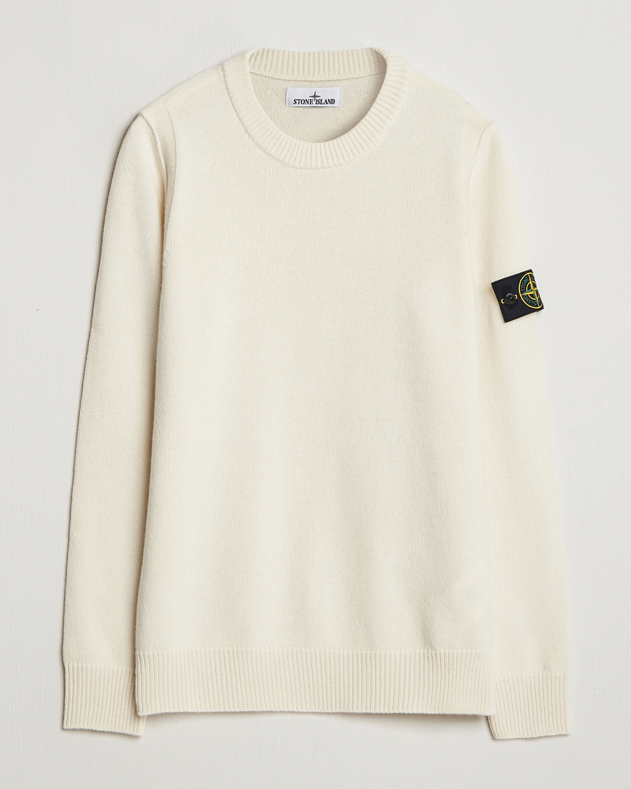 Homme | Pulls Et Tricots | Stone Island | Knitted Lambwool Sweater Natural