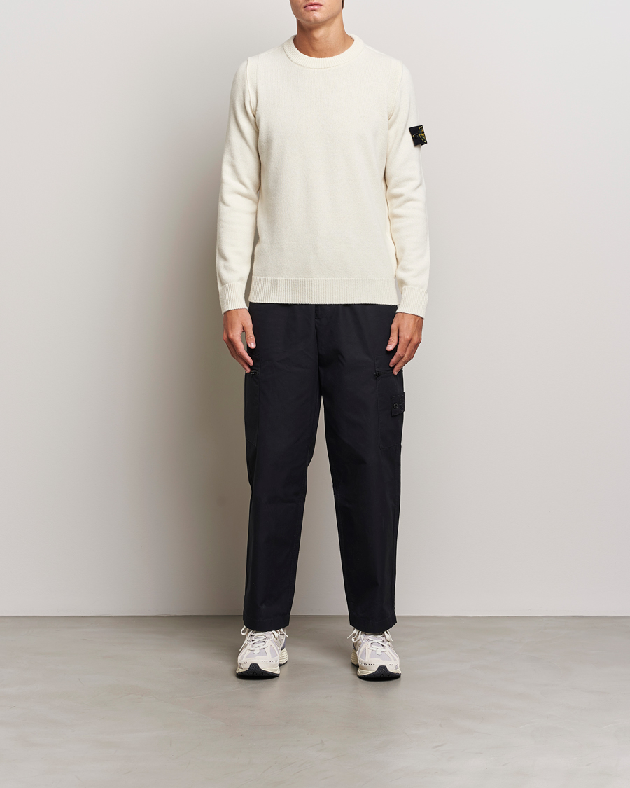 Homme | Pulls Et Tricots | Stone Island | Knitted Lambwool Sweater Natural