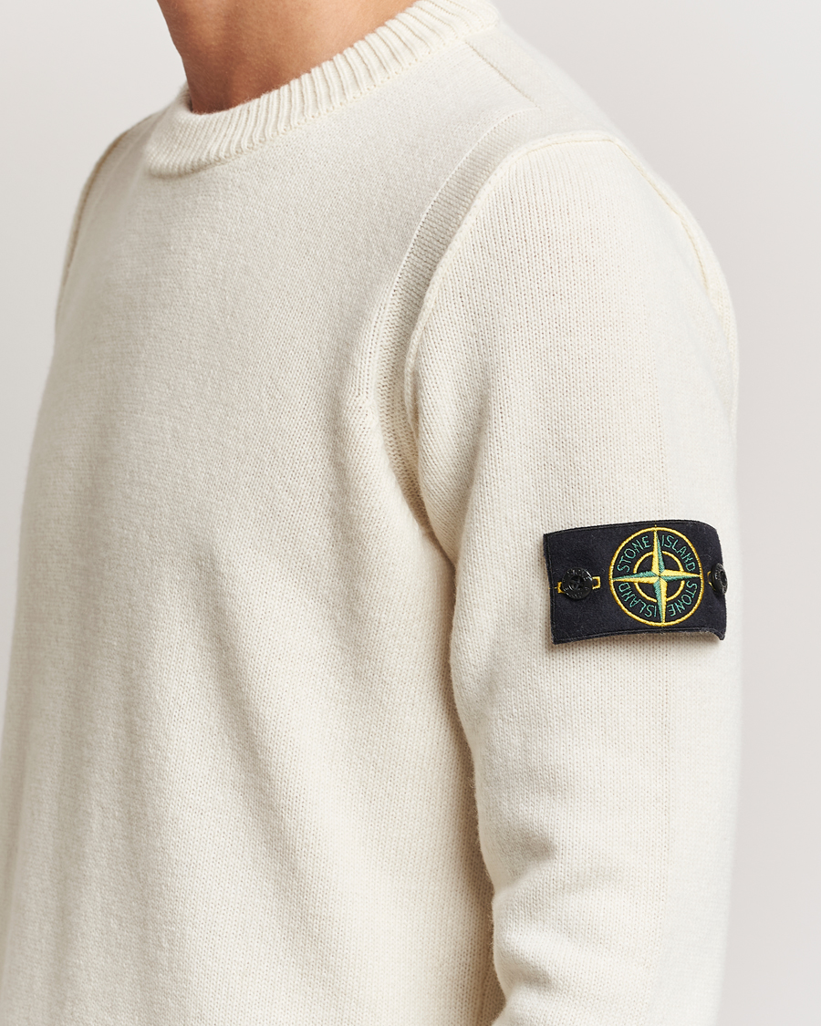Homme | Pulls Et Tricots | Stone Island | Knitted Lambwool Sweater Natural