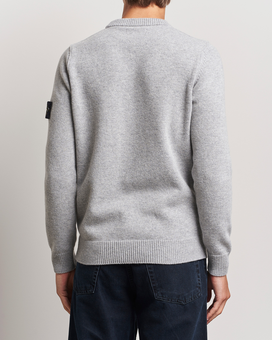 Stone Island Knitted Lambwool Sweater Melange Grey - Acheter Stone