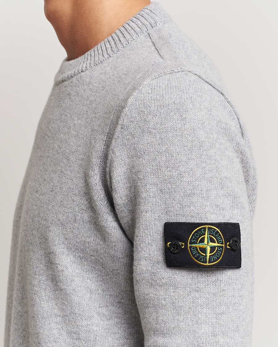 トップス stone  wool sweater Stone Island Knitted Lambwool Sweater Melange Grey - Acheter Stone