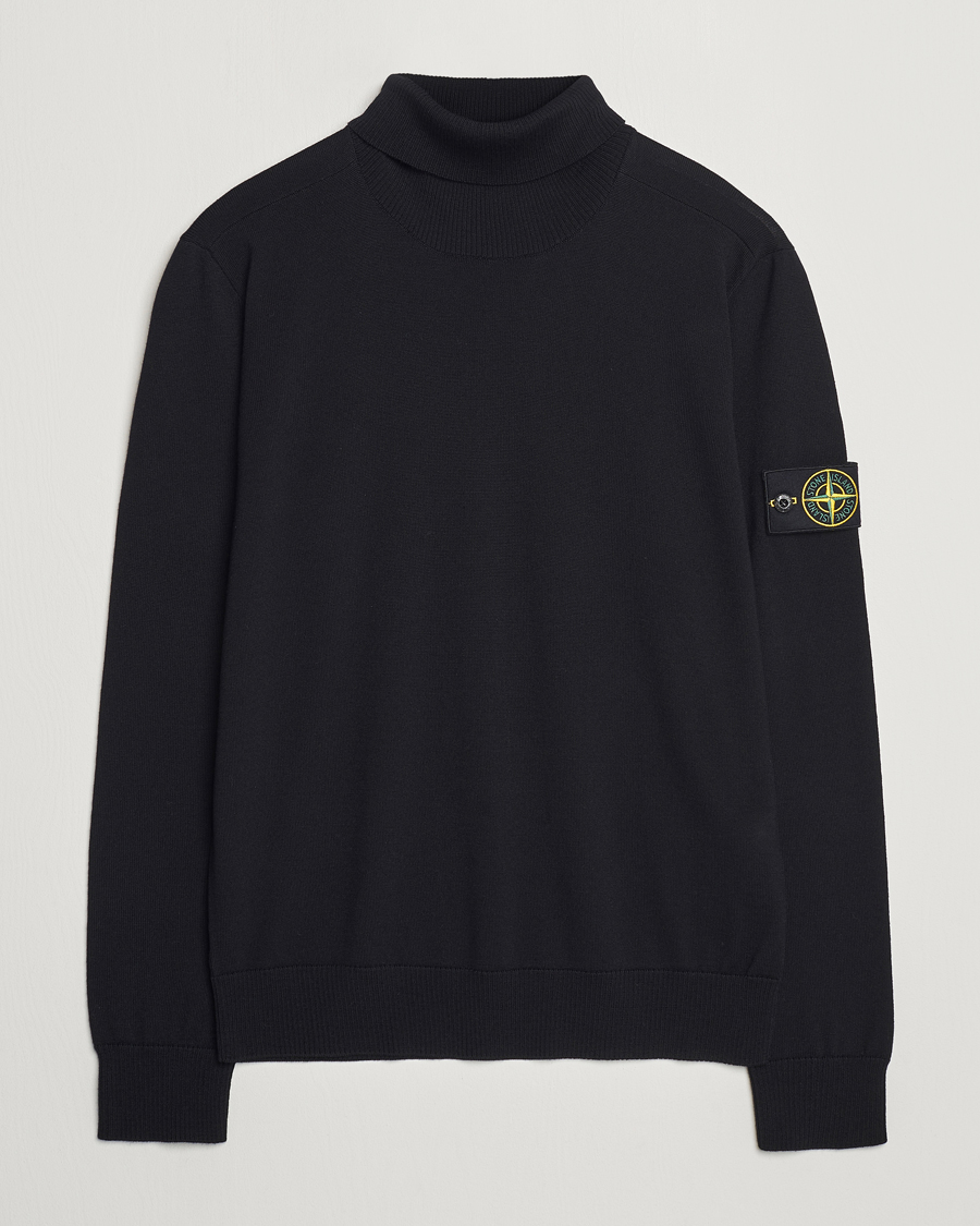 Homme | Pulls Et Tricots | Stone Island | Knitted Wool Polo Black