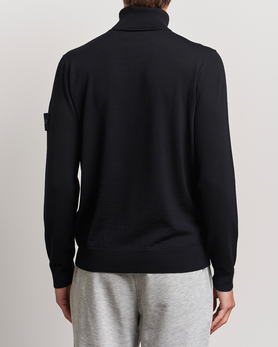 Homme | Pulls Et Tricots | Stone Island | Knitted Wool Polo Black
