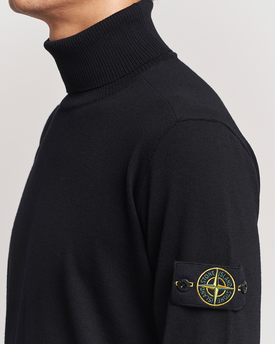 Homme | Pulls Et Tricots | Stone Island | Knitted Wool Polo Black