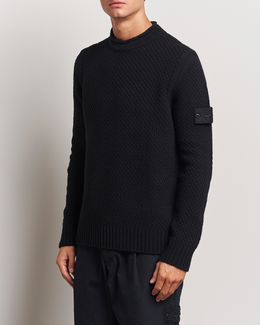 Homme | Pulls Et Tricots | Stone Island | Ghost Knitted Geelong Mock Neck Black