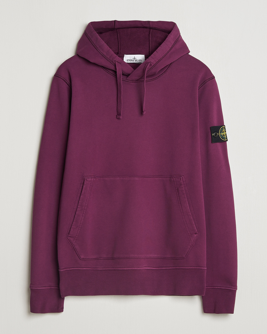 Homme | Pulls Et Tricots | Stone Island | Garment Dyed Fleece Hood Burgundy