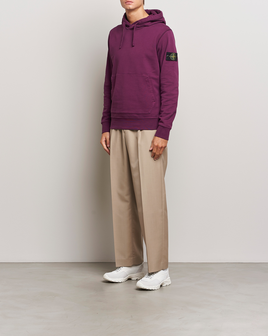 Homme | Pulls Et Tricots | Stone Island | Garment Dyed Fleece Hood Burgundy