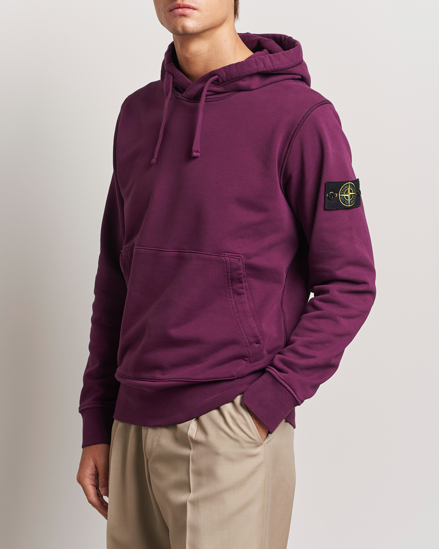 Homme | Pulls Et Tricots | Stone Island | Garment Dyed Fleece Hood Burgundy