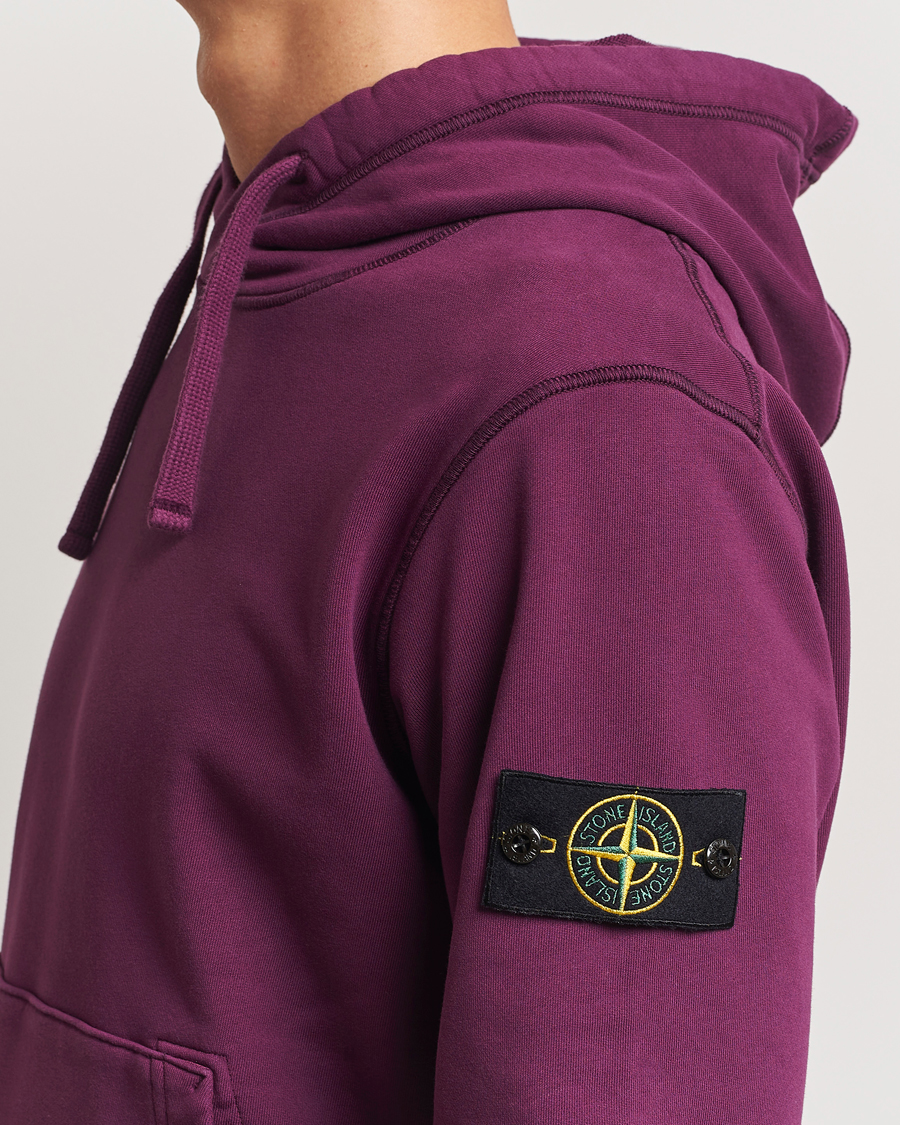 Homme | Pulls Et Tricots | Stone Island | Garment Dyed Fleece Hood Burgundy