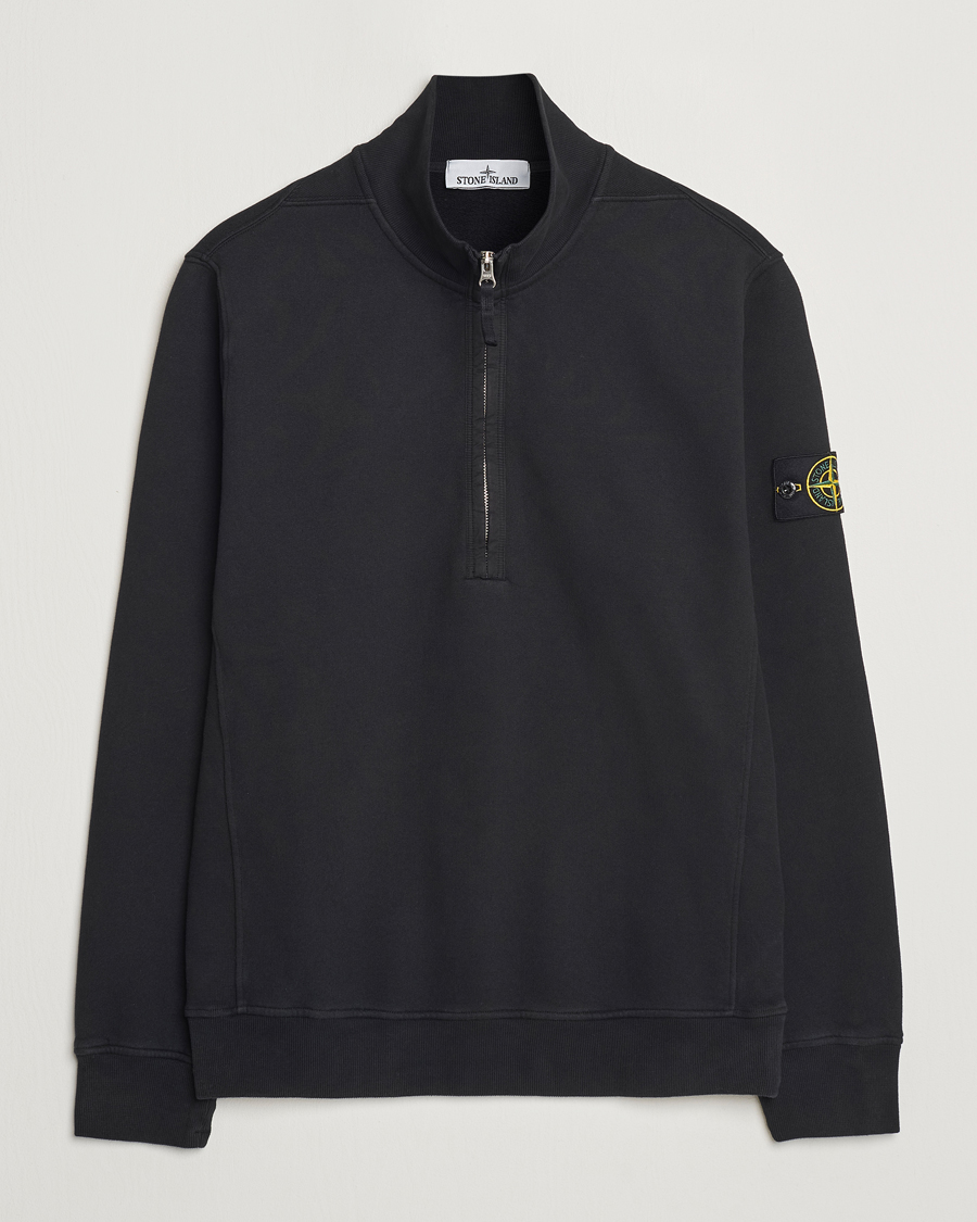 Homme | Pulls Et Tricots | Stone Island | Garment Dyed Fleece Half Zip Black