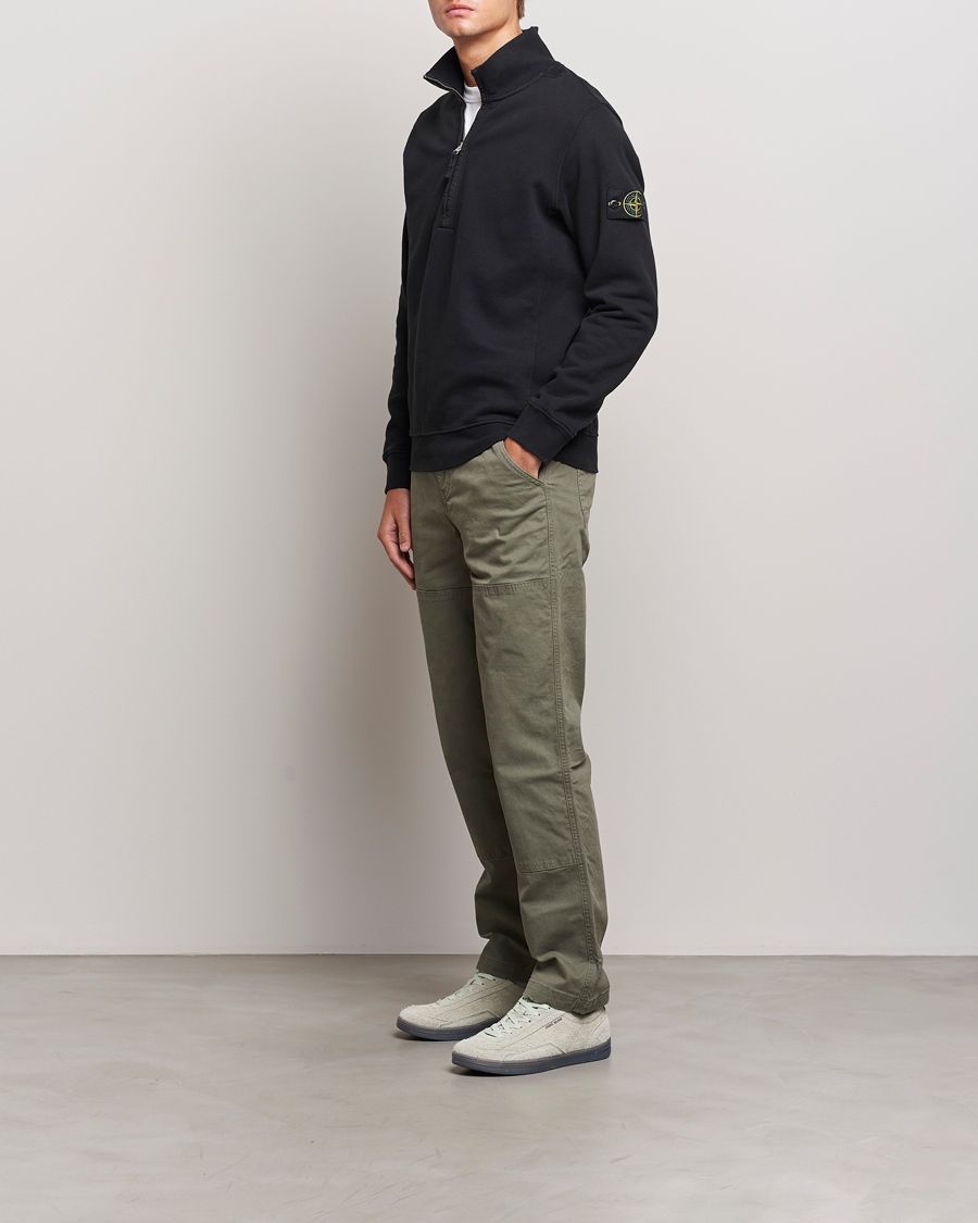 Homme | Pulls Et Tricots | Stone Island | Garment Dyed Fleece Half Zip Black