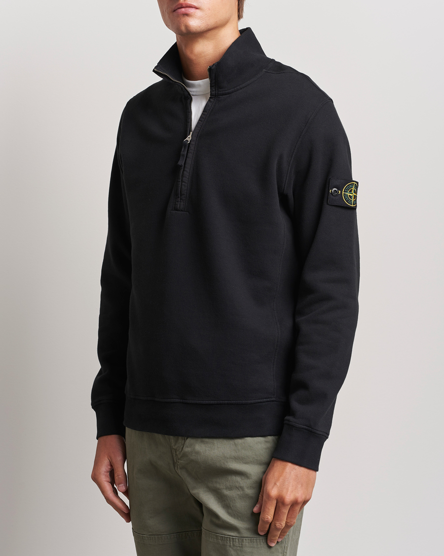 Homme | Pulls Et Tricots | Stone Island | Garment Dyed Fleece Half Zip Black