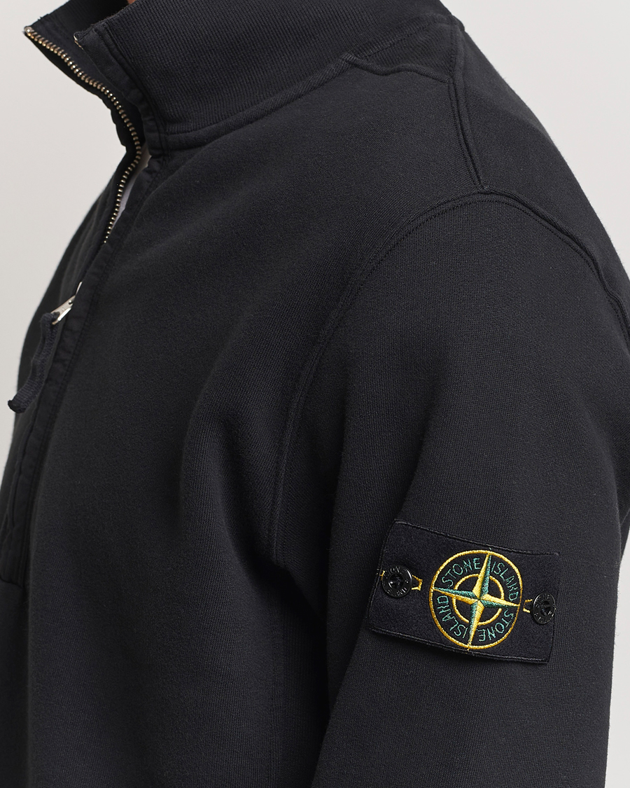 Homme | Pulls Et Tricots | Stone Island | Garment Dyed Fleece Half Zip Black